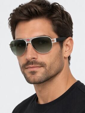 NEW BUGATTI 11 SS BLACK/STERLING SILVER Sunglasses Authentic